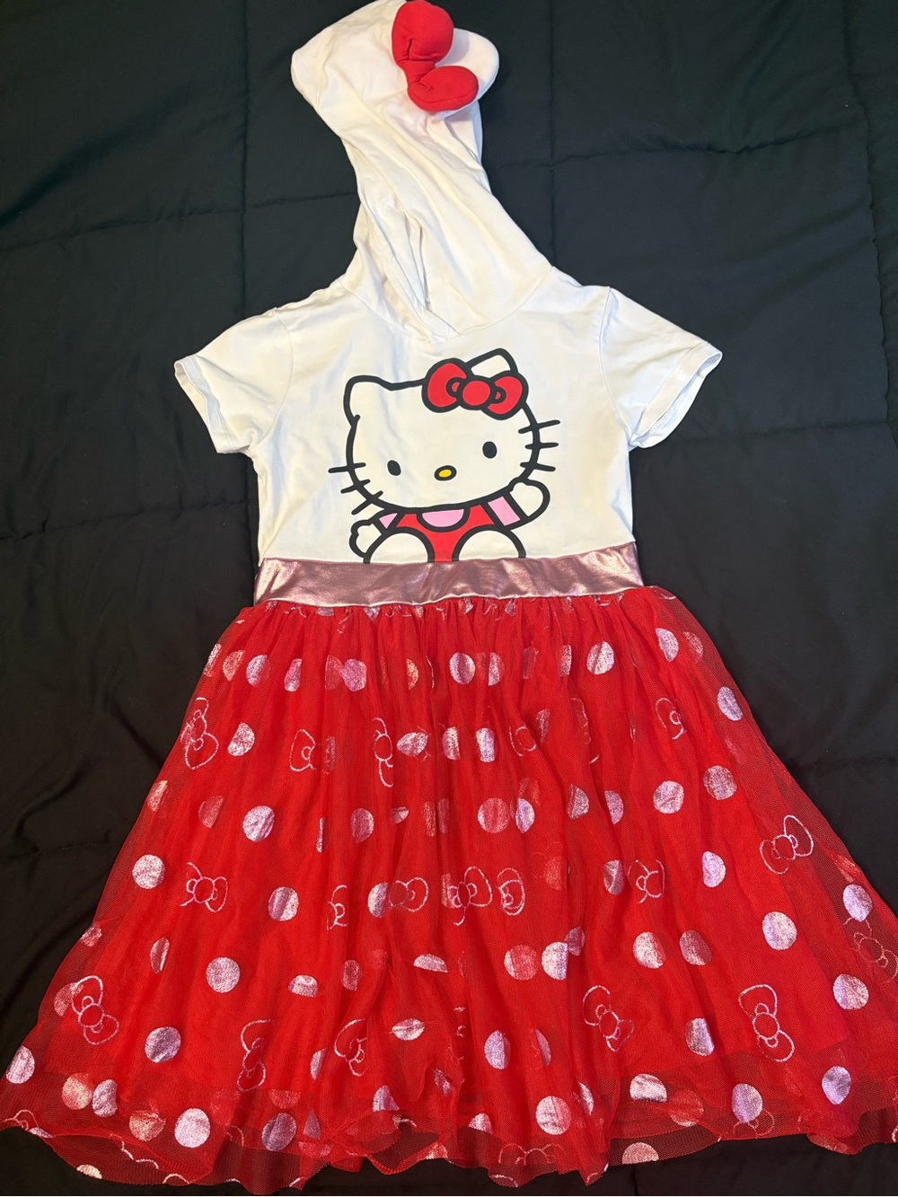 Hello Kitty White Top with Red and Pink Tulle Skirt Dress